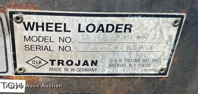 image for item DV5839 1987 Trojan  1900Z wheel loader