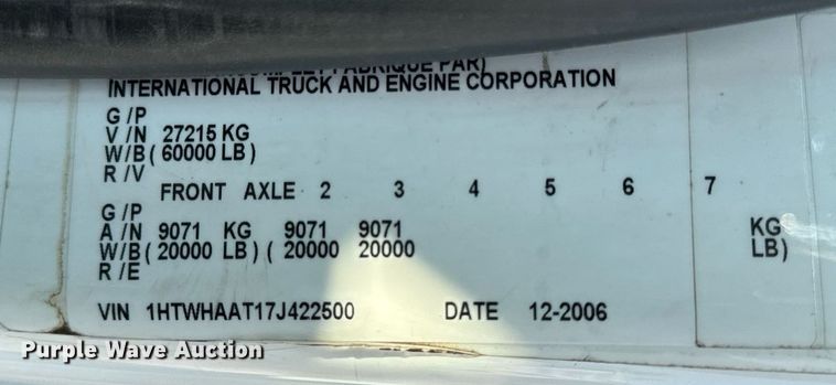 image for item DV5908 2007 International 7400 sewer jetter truck