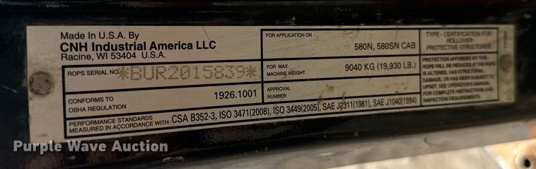 image for item DX1176 2015 Case 580 Super N backhoe