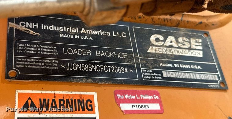 image for item DX1176 2015 Case 580 Super N backhoe