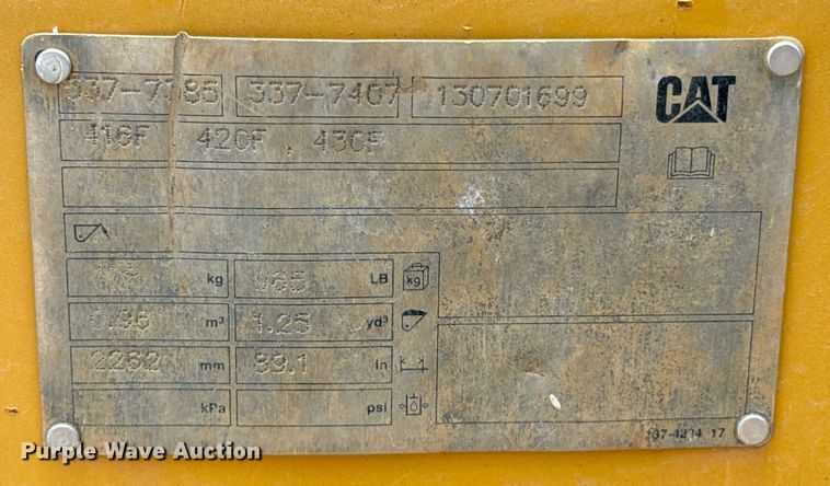 image for item DX1177 2012 Caterpillar 416F backhoe