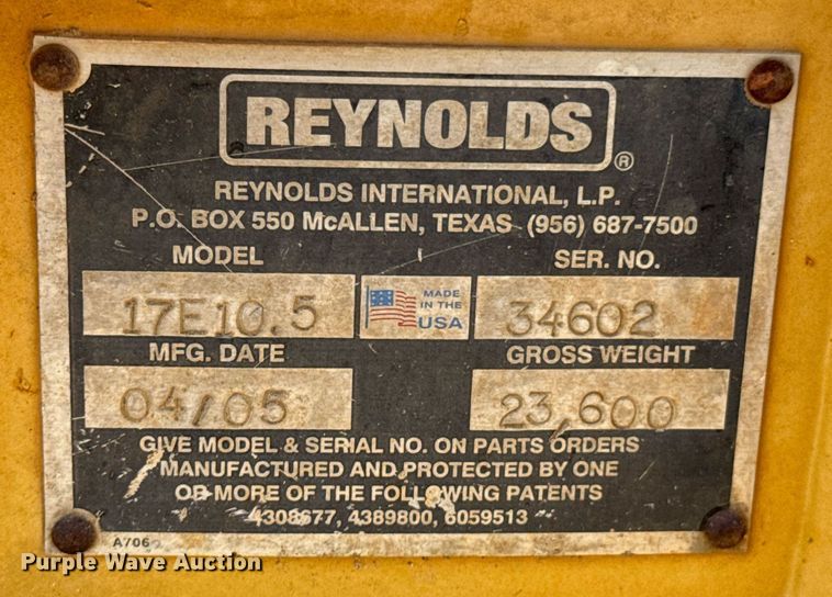image for item DX1179 2004 Reynolds 17E10.5 scraper