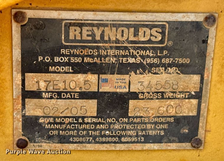 image for item DX1181 2004 Reynolds 17E10.5 scraper