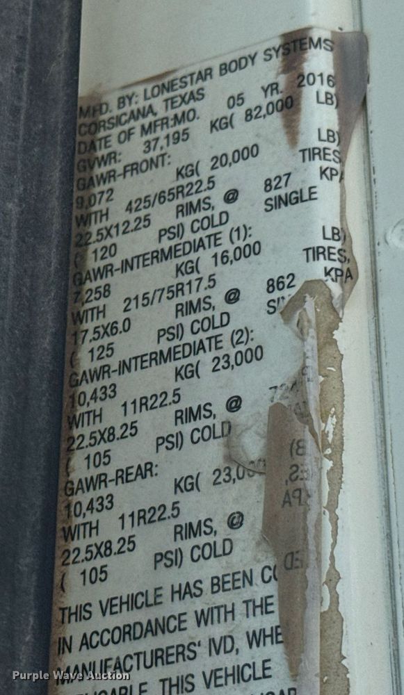 image for item DX1188 2017 Mack GU713 dump truck