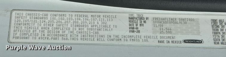 image for item DX1192 2009 Freightliner M2 dump truck