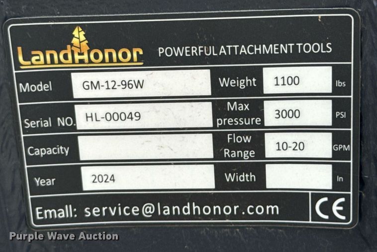 image for item DX1200 2024 LandHonor GN-12-96W skid steer grader