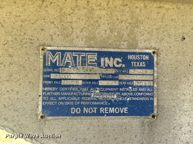 image for item EE7500 2002 Mate end dump trailer