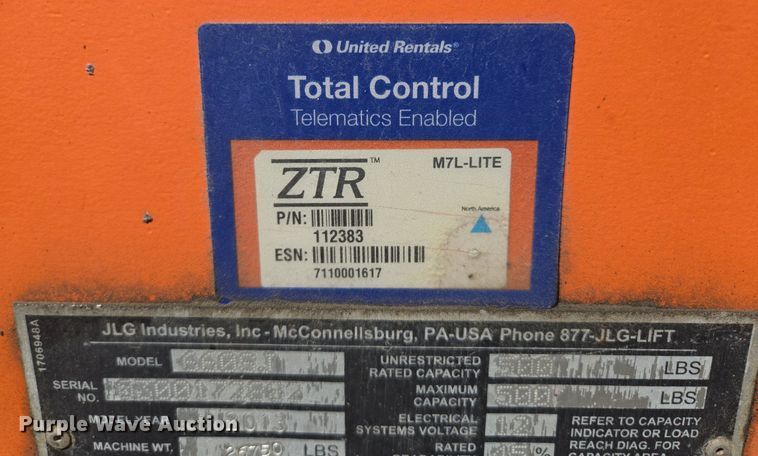 image for item EE8480 2013 JLG  600SJ boom lift