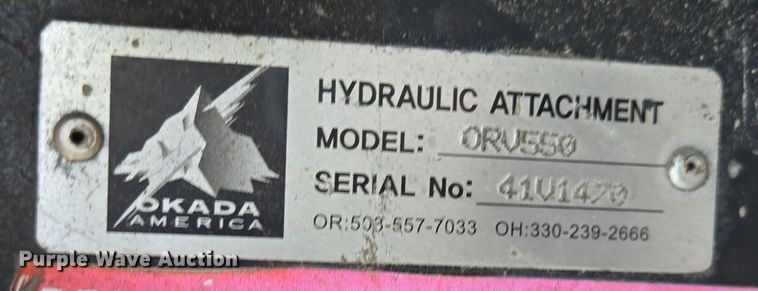 image for item EE8487 Okada America ORV550 skid steer breaker