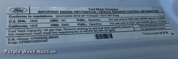 image for item EG0990 2012 Ford F550 Super Duty XL SuperCab utility / service truck