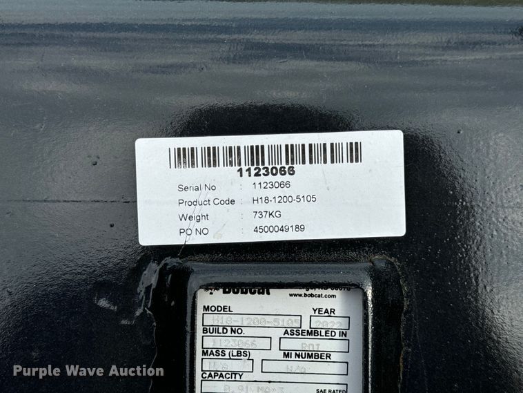 image for item EH6999 2022 Bobcat H18-1200-5105 excavator bucket