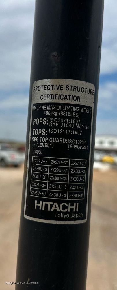 image for item EJ8970 2011 Hitachi  Zaxis 35U-3 mini excavator