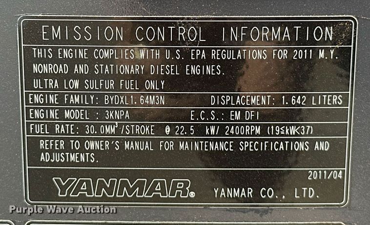 image for item EJ8970 2011 Hitachi  Zaxis 35U-3 mini excavator