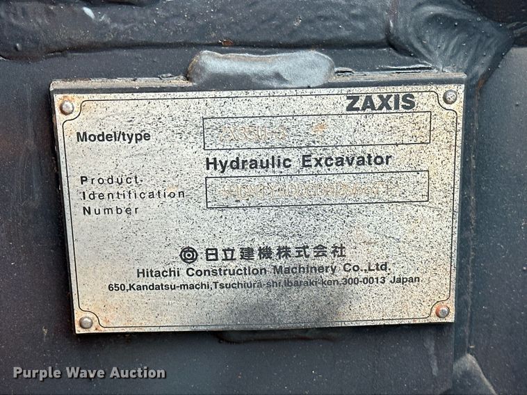 image for item EJ8970 2011 Hitachi  Zaxis 35U-3 mini excavator