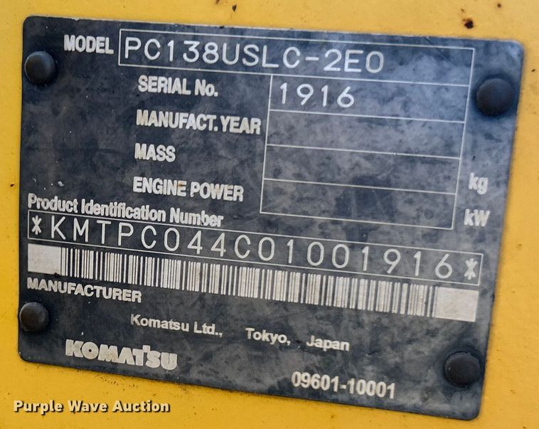 image for item EK3248 2006 Komatsu  PC138USLC-2E0 excavator