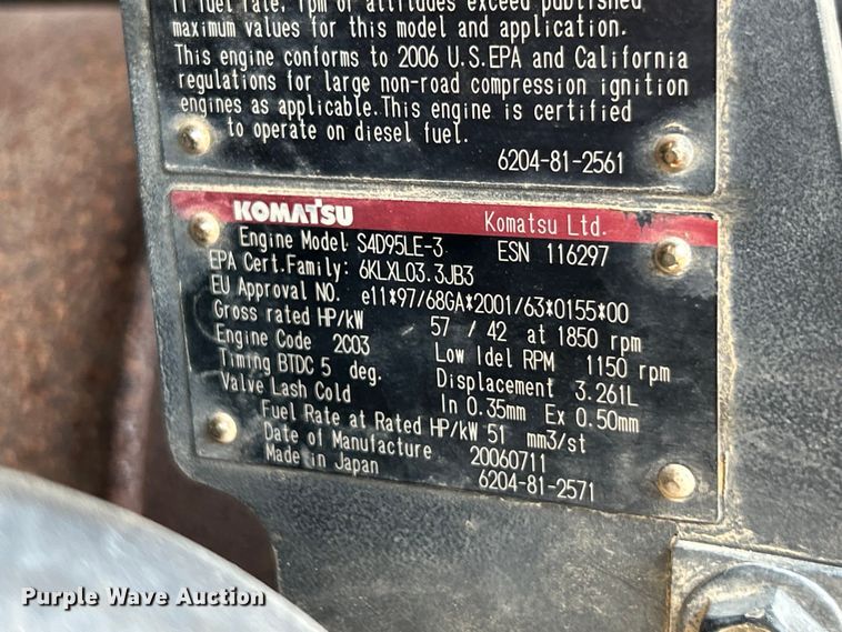 image for item EK3249 2007 Komatsu  PC78MR-6 mini excavator