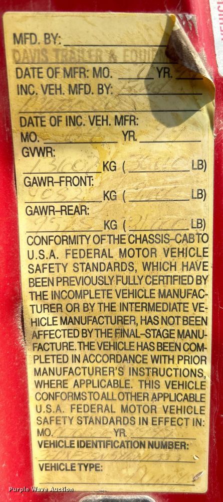 image for item EK4988 2000 Ford F750 Super Duty XL dump truck