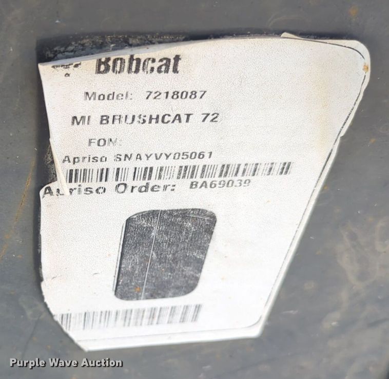 image for item EQ2095 2018 Bobcat 72 skid steer rotary mower