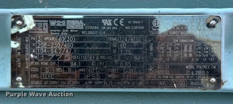 image for item IB9486 2018 Sauer 121L air compressor