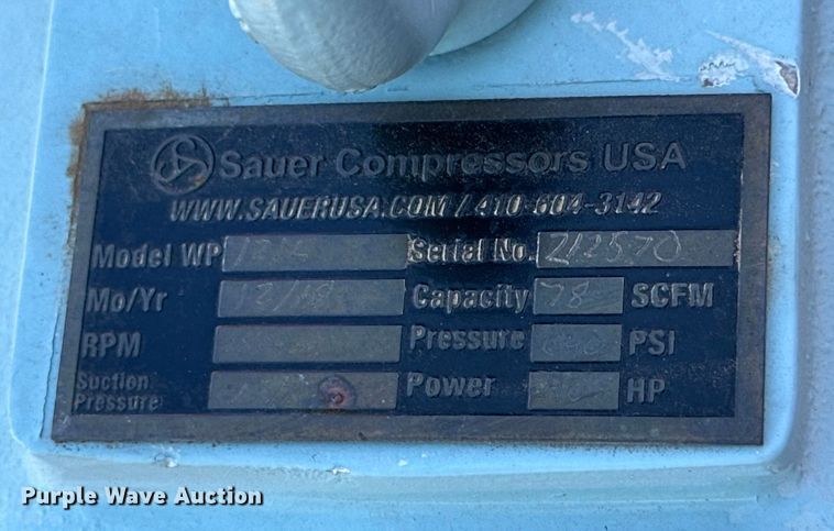 image for item IB9486 2018 Sauer 121L air compressor