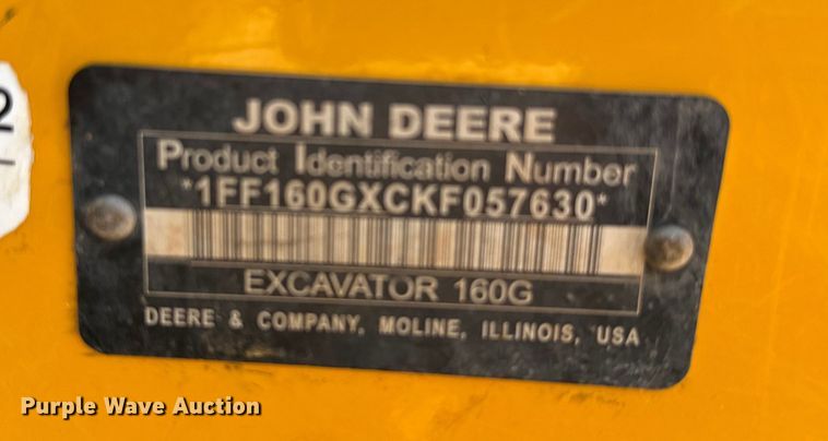 image for item IE9041 2019 John Deere 160G excavator