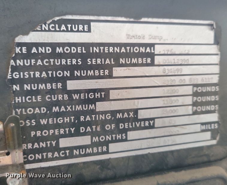 image for item KA9860 1983 International Harvester S Series 1754 utility / service truck