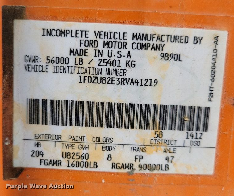 image for item KA9862 1994 Ford L8000 dump truck