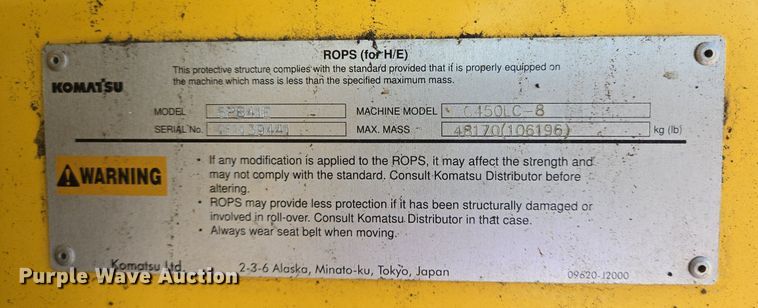 image for item LG9007 2011 Komatsu PC450LC-8 excavator