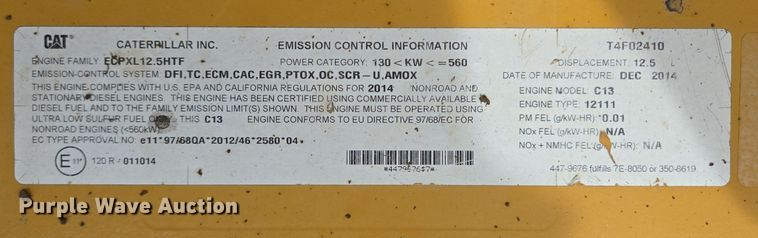 image for item LG9011 2015 Caterpillar 349FL excavator