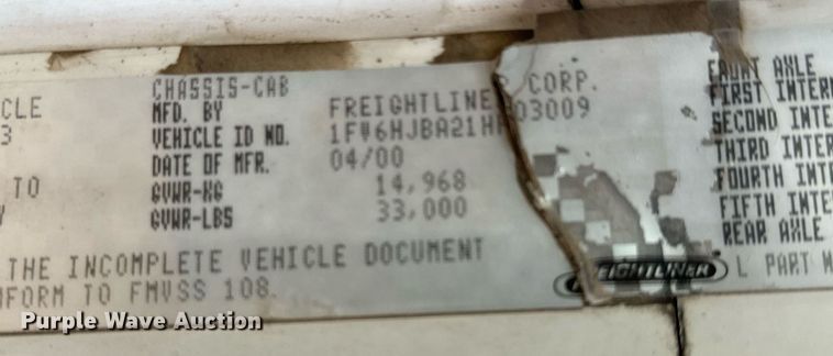 image for item LG9029 2001 Freightliner  FL70 dump flatbed truck