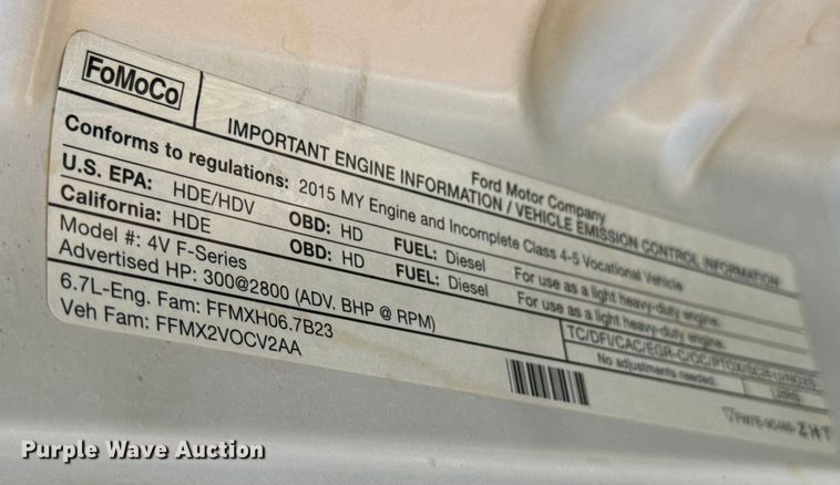 image for item MV9052 2015 Ford F550 Super Duty XL utility / service truck