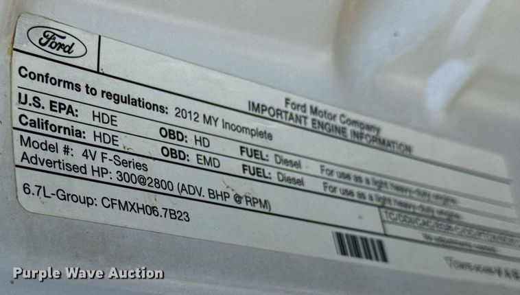 image for item MV9076 2012 Ford F550 Super Duty XL utility / service truck