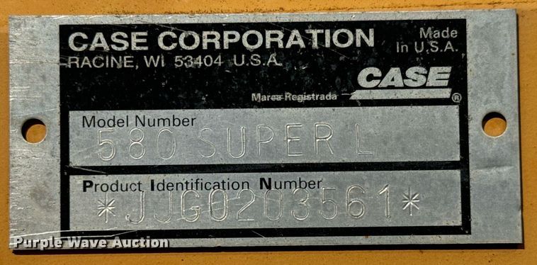 image for item MV9128 1998 Case 580 Super L backhoe