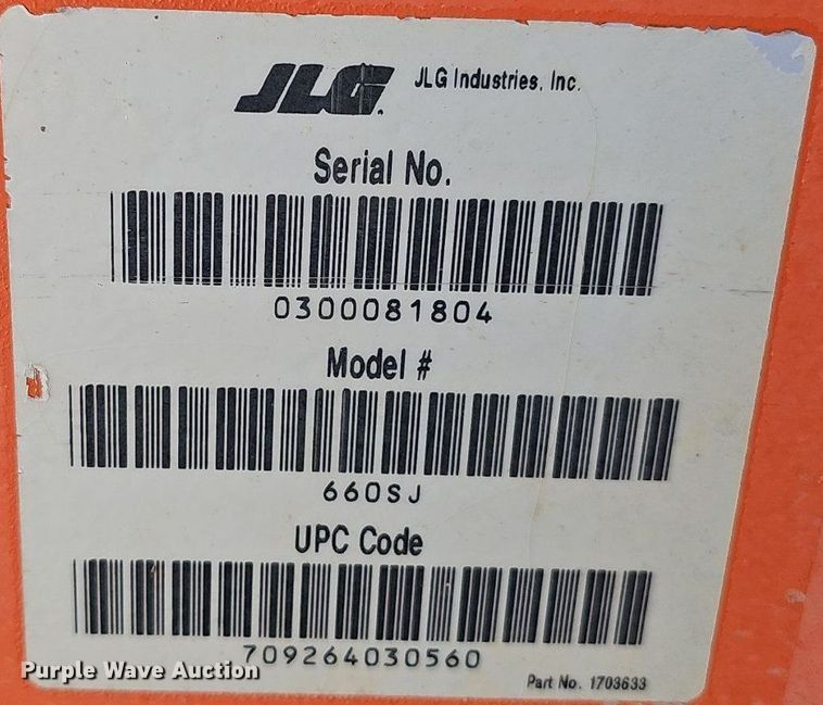 image for item NX9065 2005 JLG 660SJ boom lift