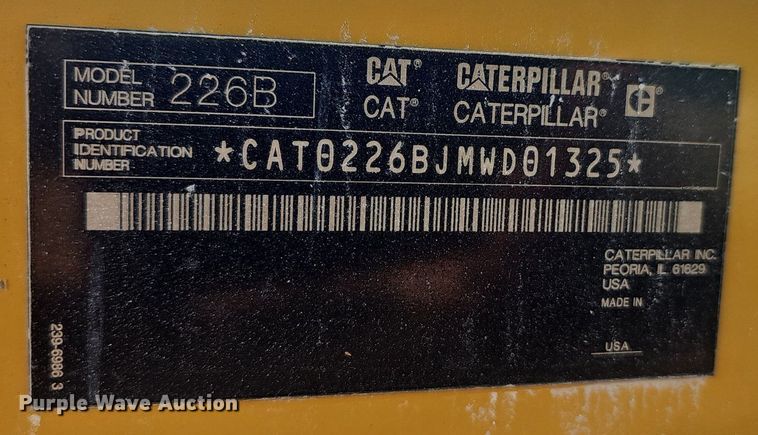 image for item NX9072 2011 Caterpillar 226B skid steer loader