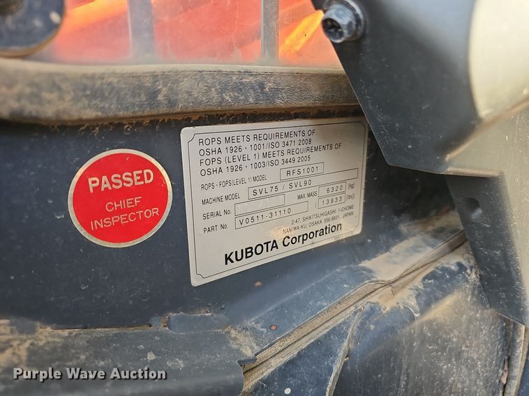 image for item NX9126 2015 Kubota  SVL 75-2 tracked skid steer loader