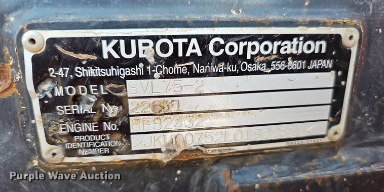 image for item NX9126 2015 Kubota  SVL 75-2 tracked skid steer loader