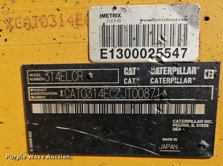 image for item NX9145 2014 Caterpillar  314ELCR excavator