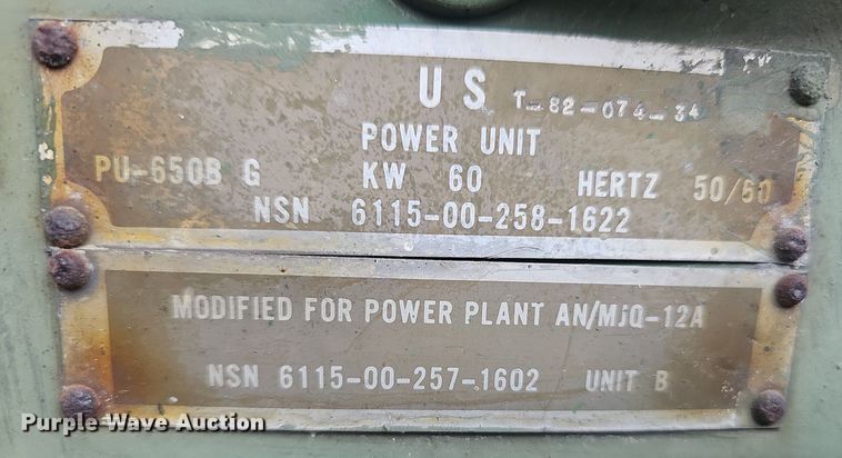 image for item NX9208 1978 Fermont MEP006A generator