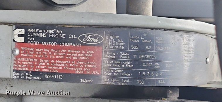 image for item OJ9812 1997 Ford Louisville  sewer jetter truck