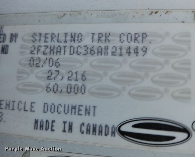 image for item OJ9815 2006 Sterling  L-Line sewer jetter truck