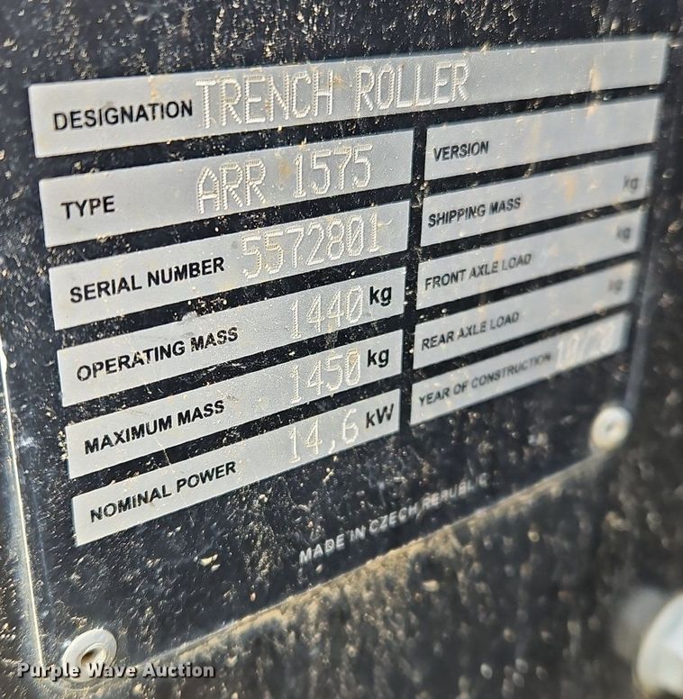 image for item OJ9844 2021 Ammann ARR 1575 trench compactor