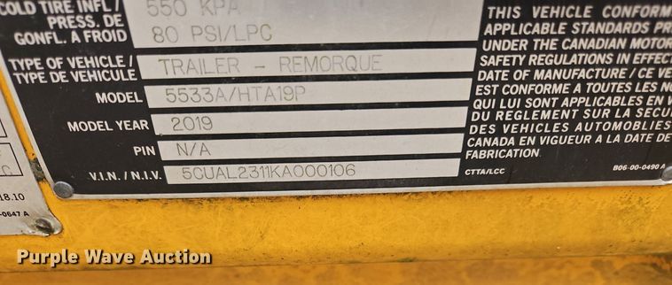 image for item OJ9848 2019 Biljax 5533A boom lift