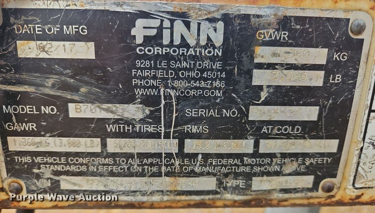 image for item OJ9854 2017 FINN B70T straw blower