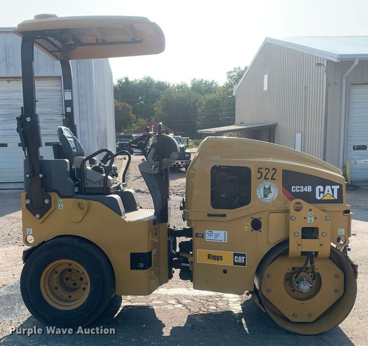 image for item DM1801 2019 Caterpillar CC34B single drum vibratory roller