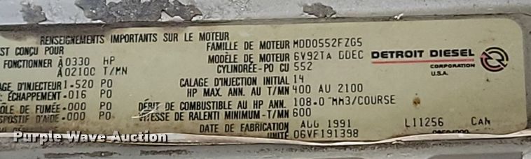 image for item DN3525 1992 Oshkosh HB2518-MP3 snow blower truck