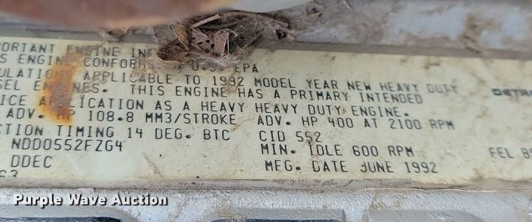 image for item DN3526 1992 Oshkosh HB2518-MP3 snowblower truck