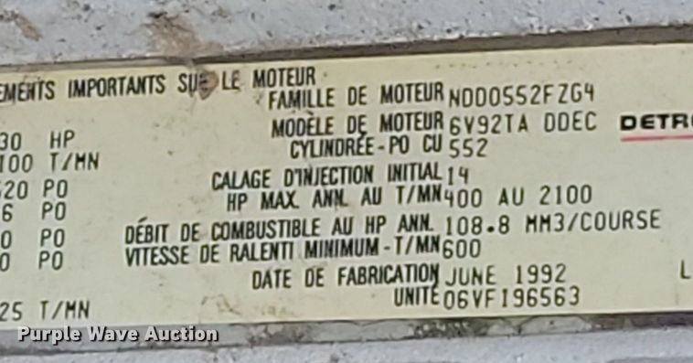 image for item DN3526 1992 Oshkosh HB2518-MP3 snowblower truck