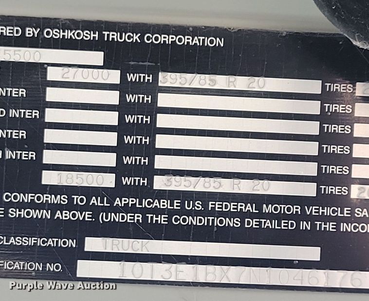 image for item DN3526 1992 Oshkosh HB2518-MP3 snowblower truck