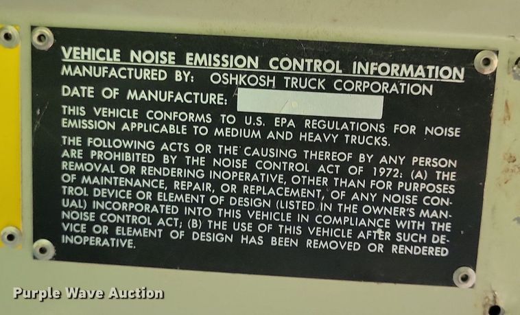 image for item DN3527 1992 Oshkosh HB2518-MP3 snow blower truck